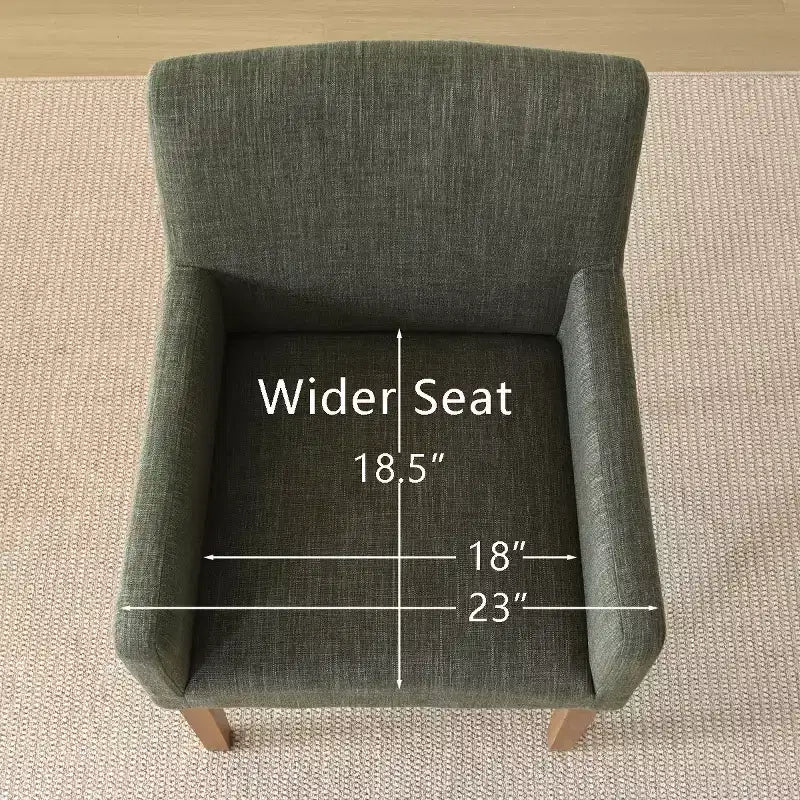 Set of 6 Upholstered Dining Chairs with Arms, Modern Linen Armchairs with Wooden Legs, Accent Chairs for Dining Room, Living Room - Panipeachy