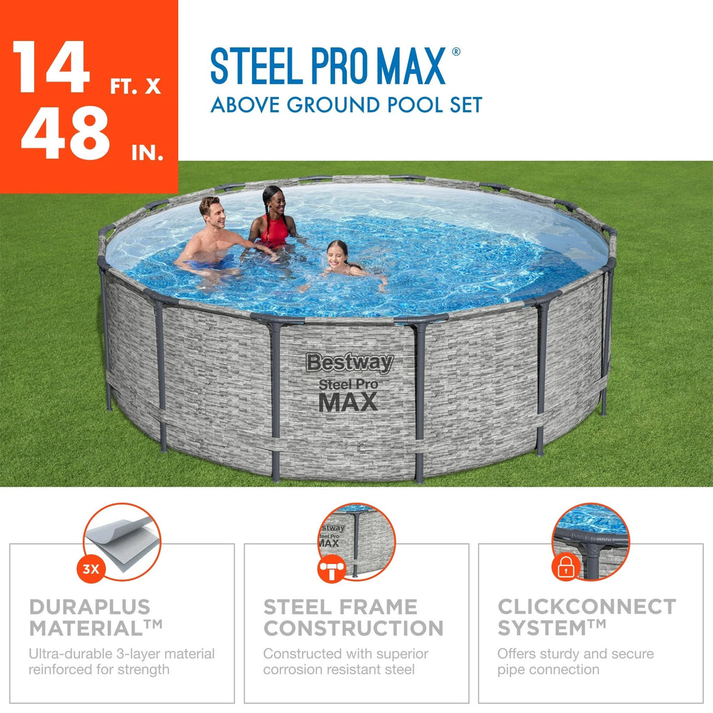 Bestway Steel Pro MAX rond bovengronds zwembad met pomp en afdekzeil
