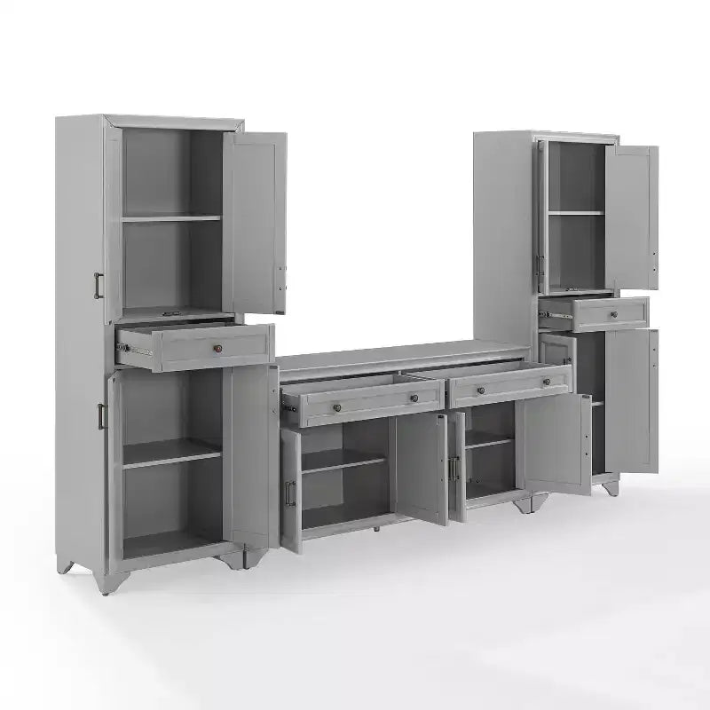 Ensemble 3 pièces Tara de buffet et meuble garde-manger finition vieillie - Crosley