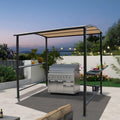 Buitenpaviljoen met grilloverkapping van 5 ft x 8 ft, stalen frame, barbecuebeschutting