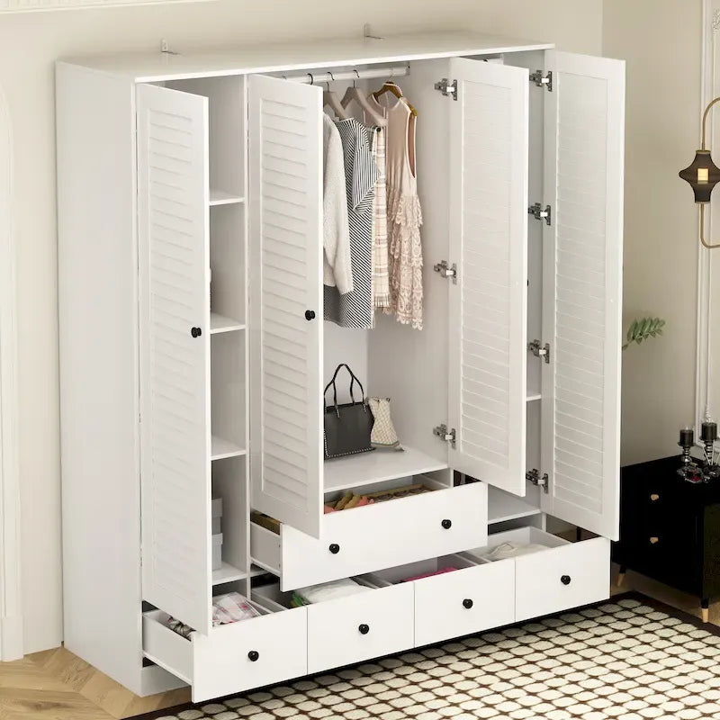 Armadio guardaroba indipendente grande 59W bianco