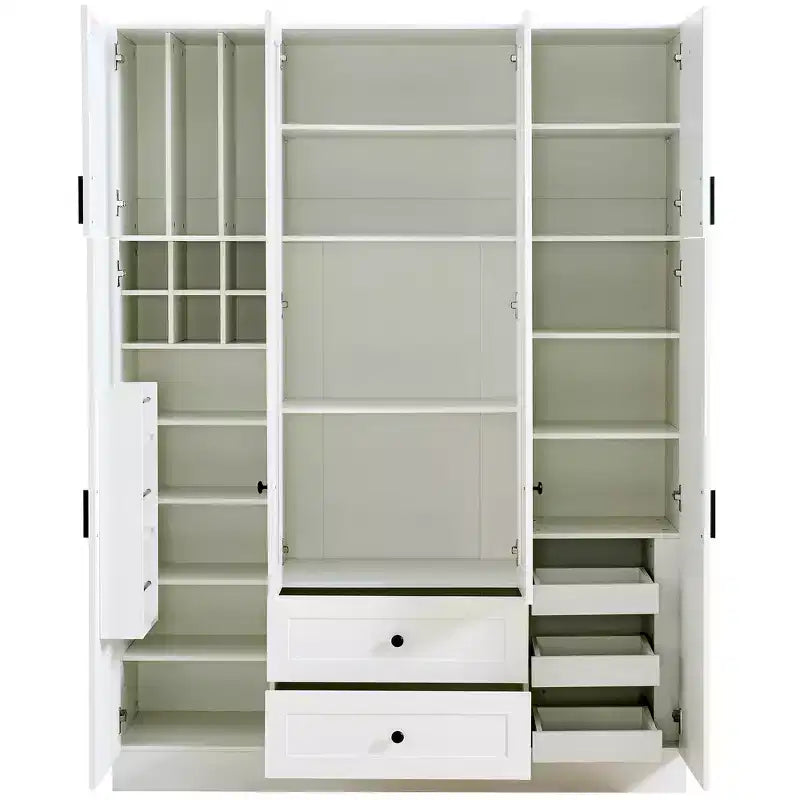 Dispensa da cucina indipendente Whisen alta 71'', grande mobile contenitore per sala da pranzo con credenza e buffet a 6 ante, ripiani regolabili
