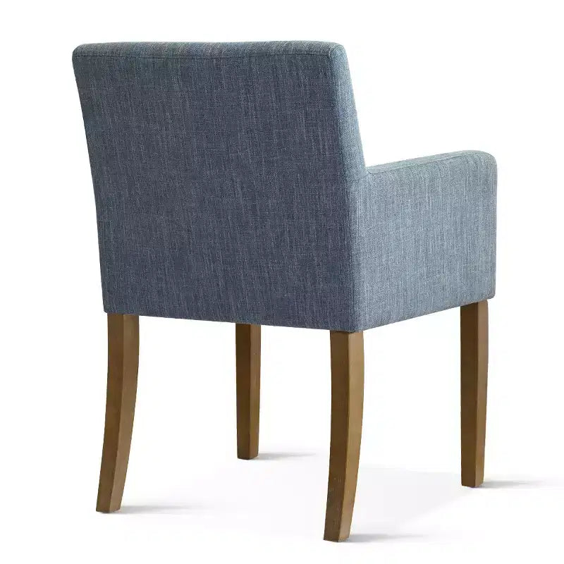 Set of 6 Upholstered Dining Chairs with Arms, Modern Linen Armchairs with Wooden Legs, Accent Chairs for Dining Room, Living Room - Panipeachy
