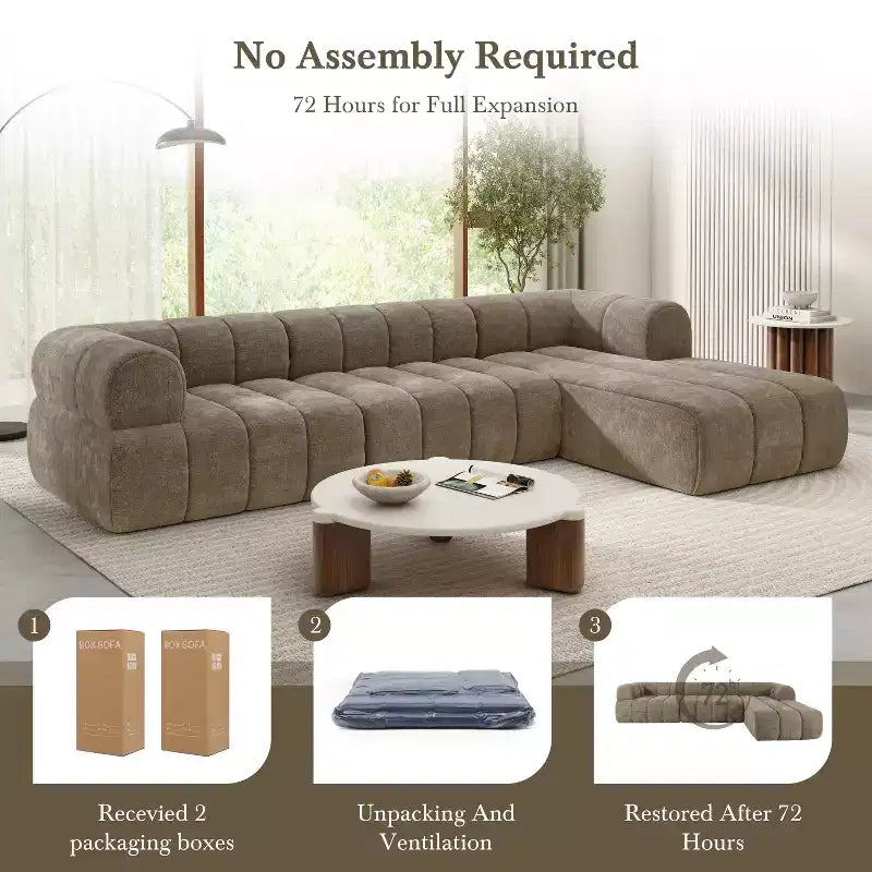 Christopher Knight Home Keri 122 Modern L-Shaped High-Density Foam Sectional Sofa with Low Backrest