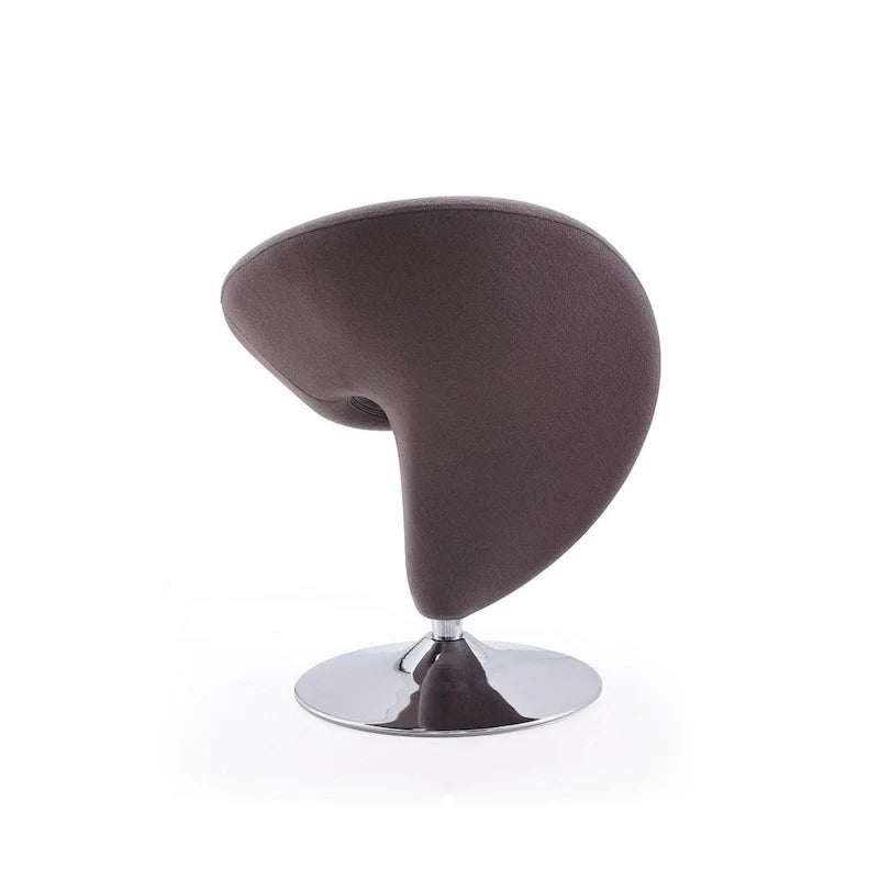Poltrona girevole d'accento Manhattan Comfort Curl in misto lana e cromo (set da 2)