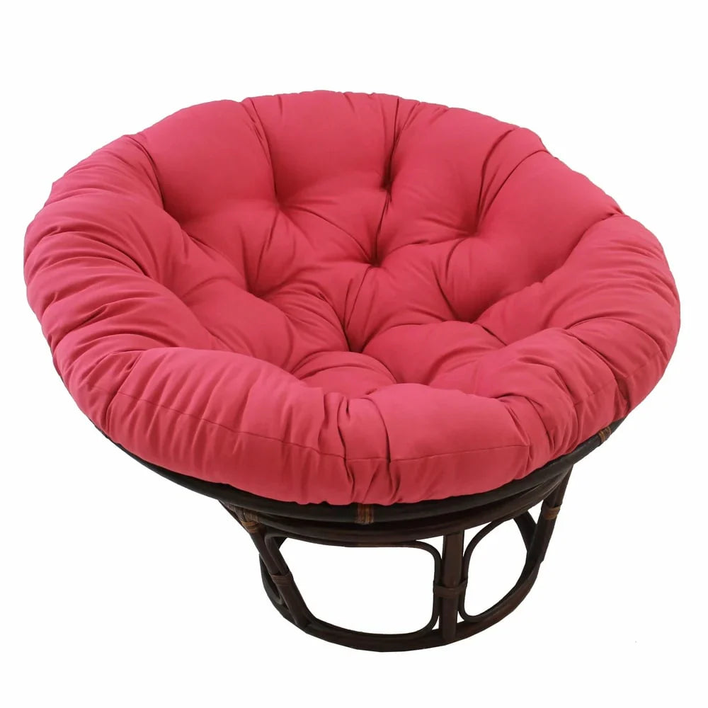 Sillón Papasan de ratán Bali de 42 pulgadas con cojín de sarga