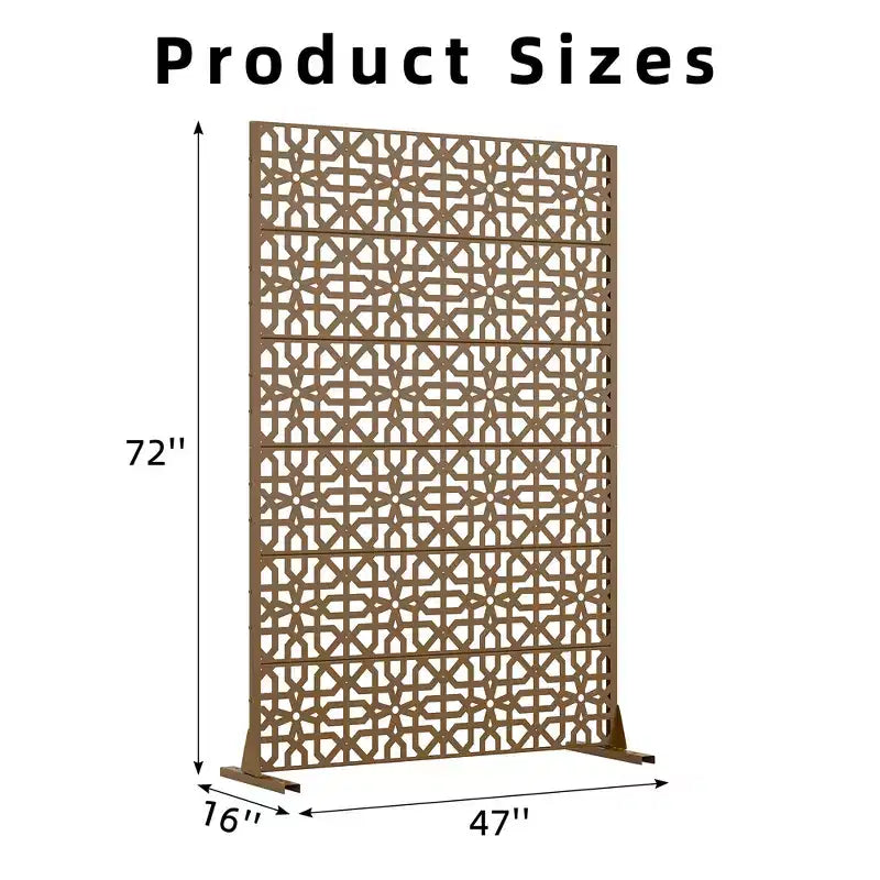 MAYEERTY Galvanized Steel Room Divider Outdoor and Indoor Divider with Free Standing Privacy Screen for Balcony Patio