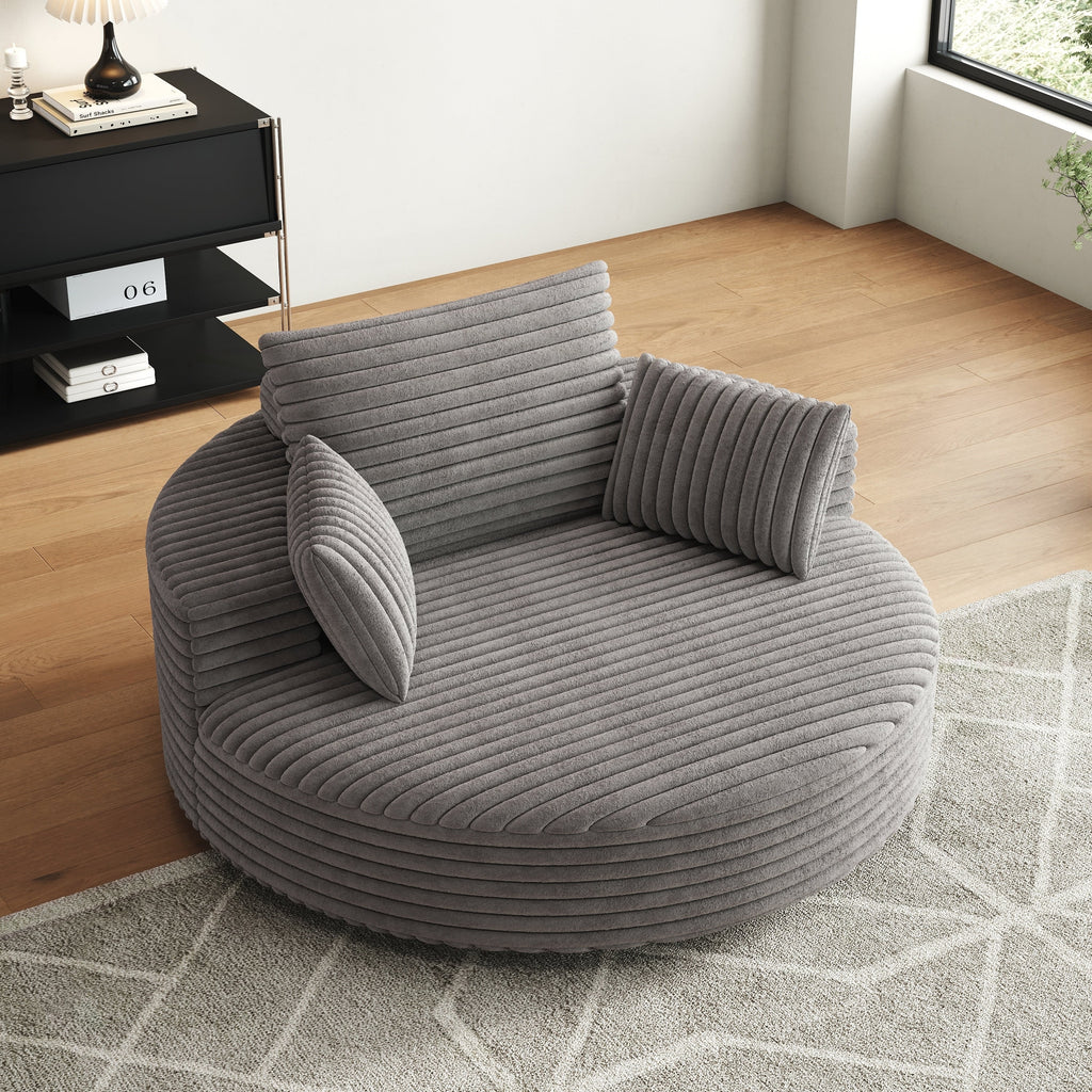 Einzelner Drehstuhl aus Cord-Chenille-Schaumstoff