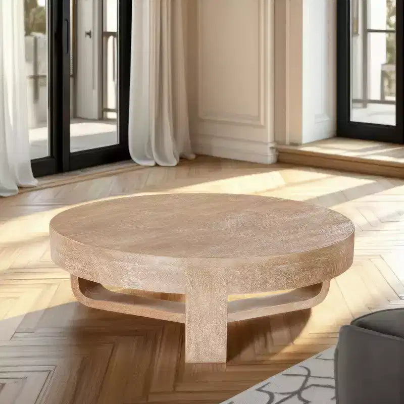 Royal Hampton 32 inç yuvarlak üst tablalı, açık kızak tabanlı sehpa