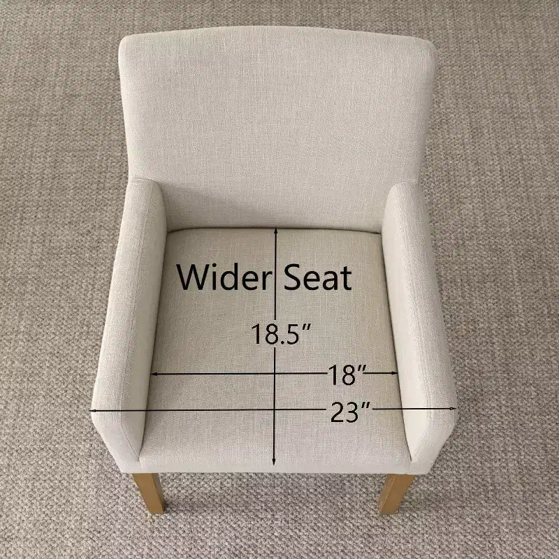 Set of 6 Upholstered Dining Chairs with Arms, Modern Linen Armchairs with Wooden Legs, Accent Chairs for Dining Room, Living Room - Panipeachy