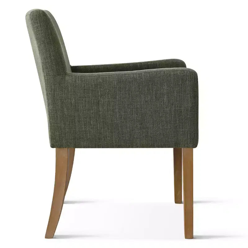 Set of 6 Upholstered Dining Chairs with Arms, Modern Linen Armchairs with Wooden Legs, Accent Chairs for Dining Room, Living Room - Panipeachy