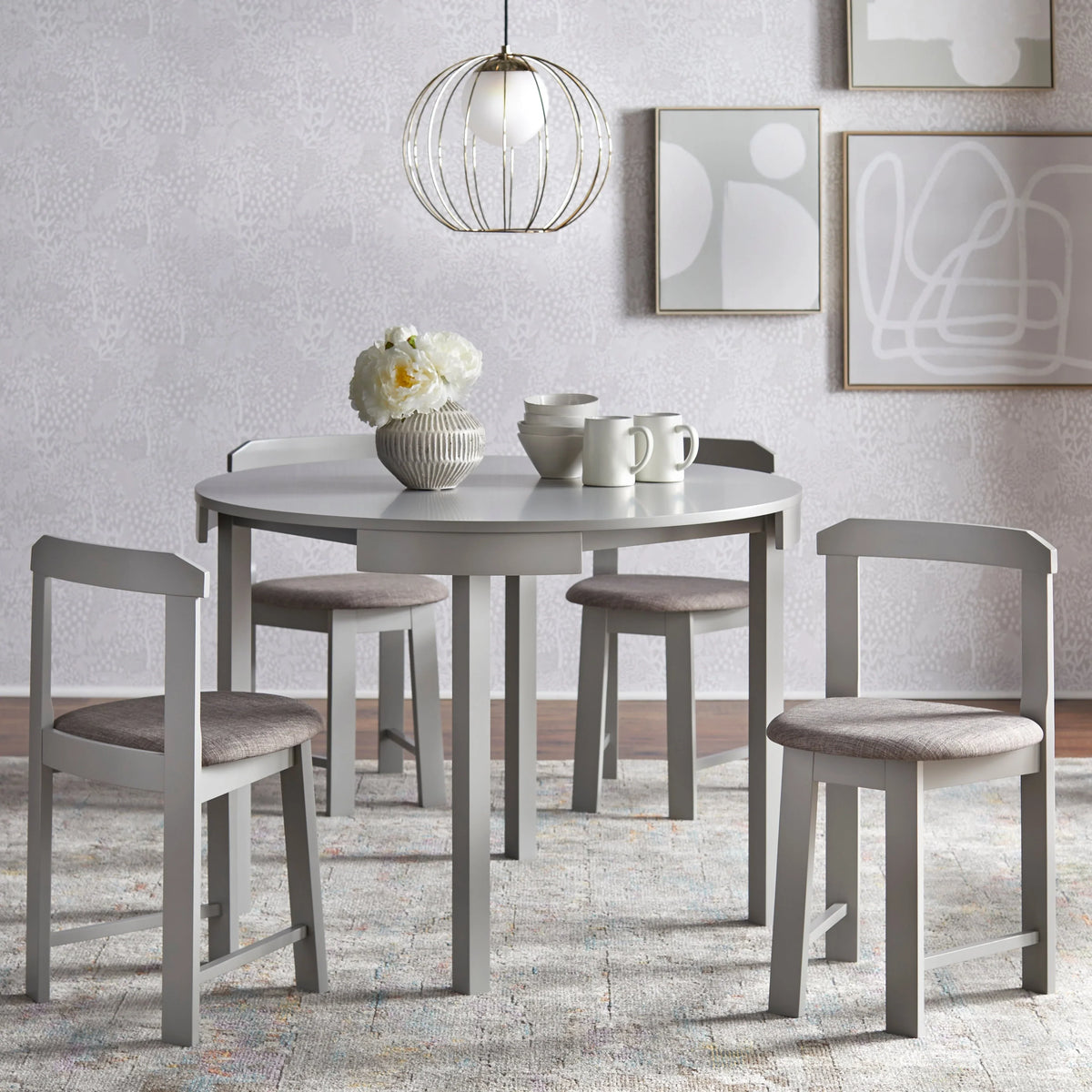 Set da pranzo compatto rotondo Harrisburg Tobey da 5 pezzi