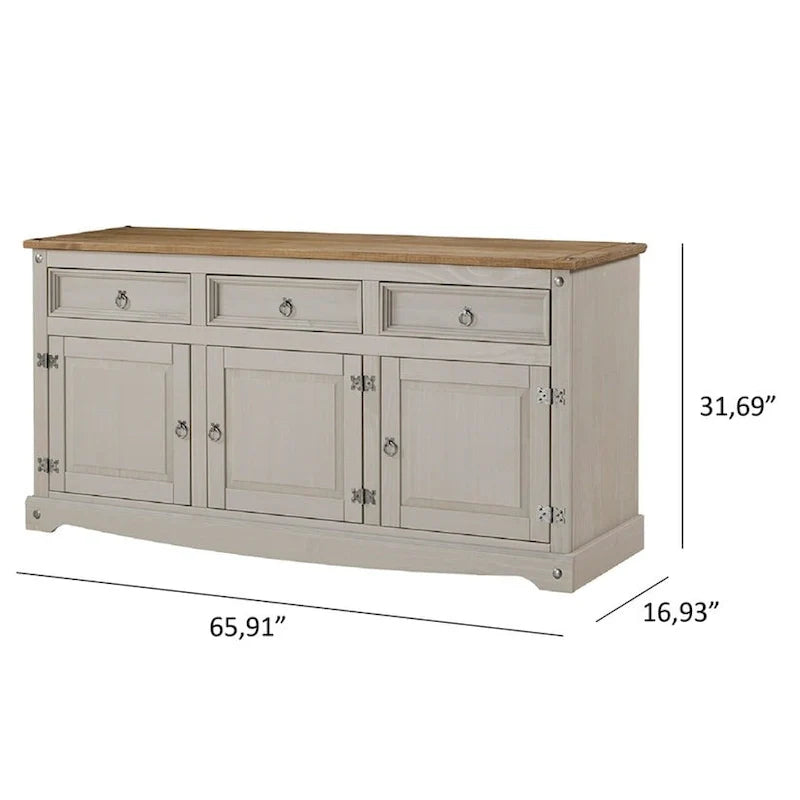 65 Wood Buffet Sideboard Farmhouse - Corona Collection