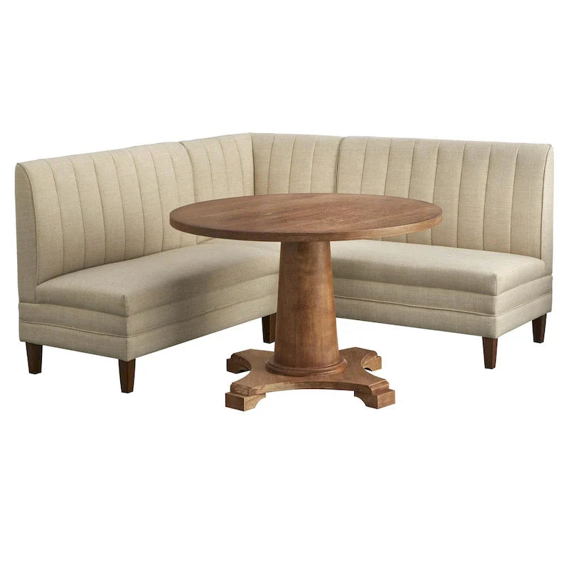 Lifestorey Kerrington 3-delige gestoffeerde banquette-set met geribbelde rugleuning