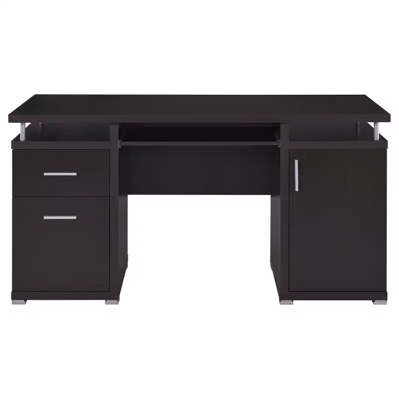 TUYOHW 55 Holzschreibtisch, Computer-Schreibtisch fürs Büro mit 2 Schubladen, 1 Schrank, 1 offenem Fach, 1 Tür, Arbeitstisch fürs Homeoffice, Arbeitszimmer und kleine Räume