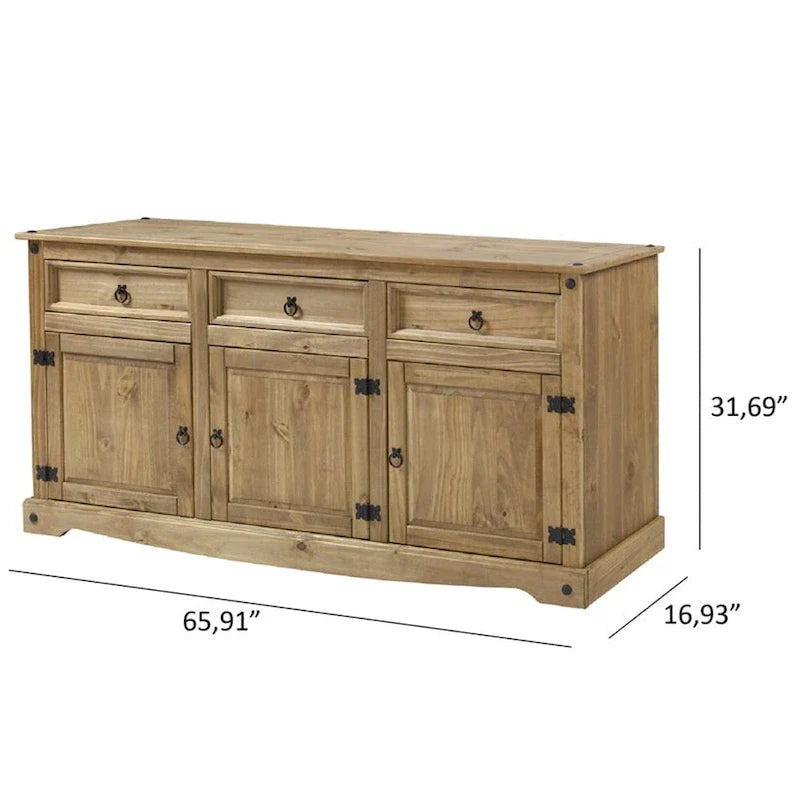 65 Wood Buffet Sideboard Farmhouse - Corona Collection