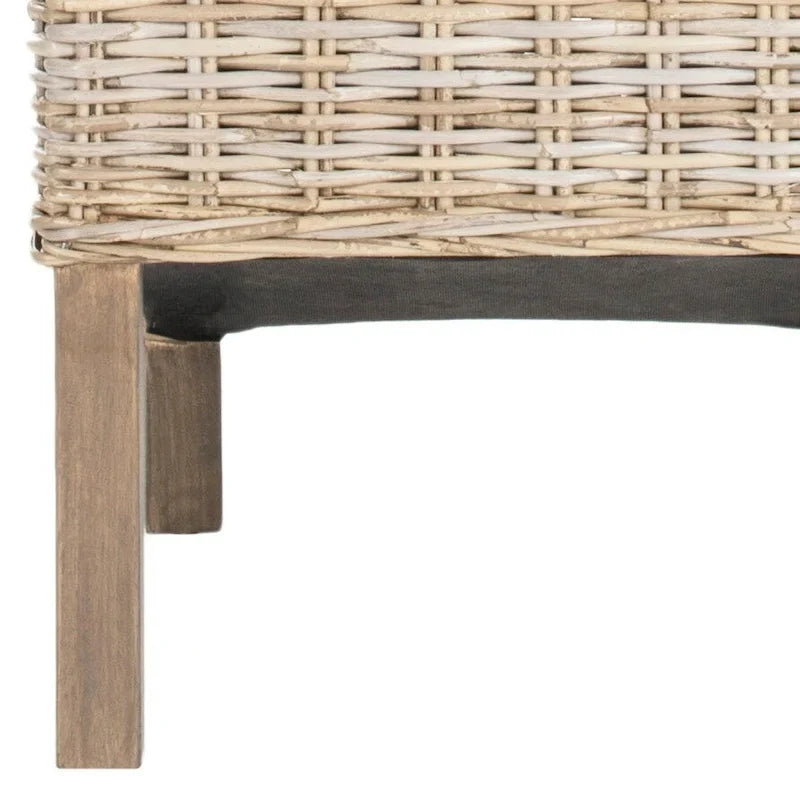 Set di 2 sedie da pranzo in vimini naturale, 19 L x 22 P x 41 H, stile boho costiero