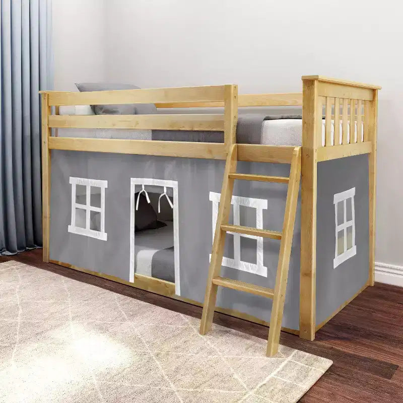 Max & Lily Twin over Twin Low Bunk with Curtains