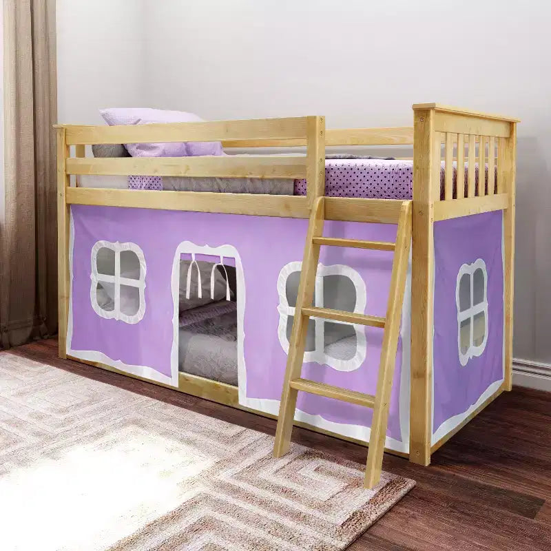 Max & Lily Twin over Twin Low Bunk with Curtains