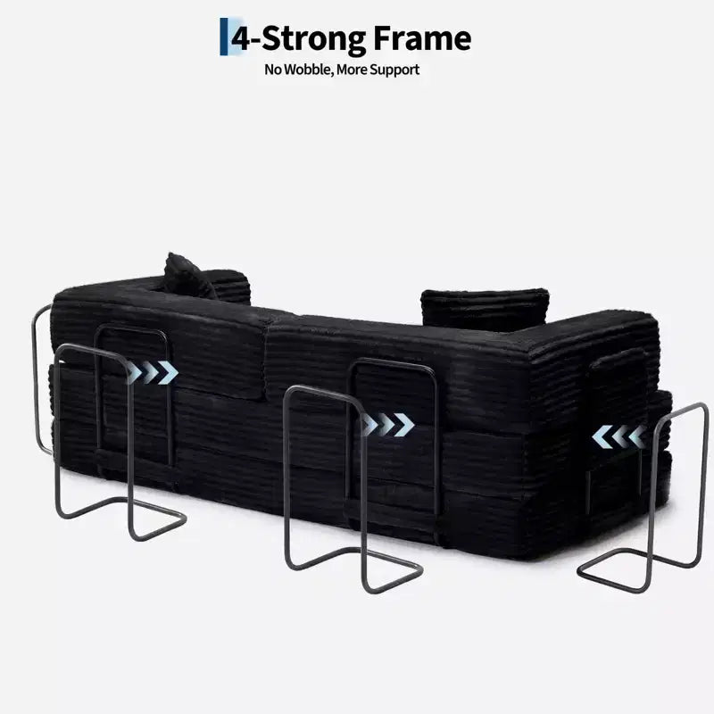Sofá cama convertible 5 en 1 de 80,7, de pana, soporta 1200 lb, sin ensamblaje