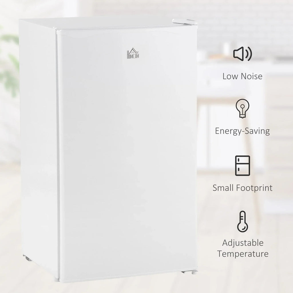 3.2 Cu.Ft Mini Fridge with Freezer, Single Door Compact Refrigerator with Adjustable Thermostat for Bedroom