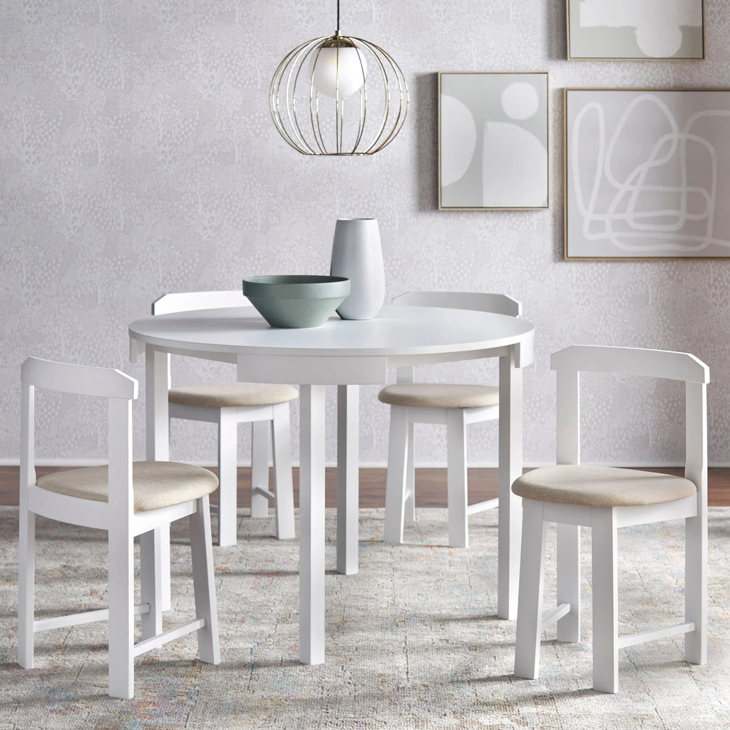 Set da pranzo compatto rotondo Harrisburg Tobey da 5 pezzi