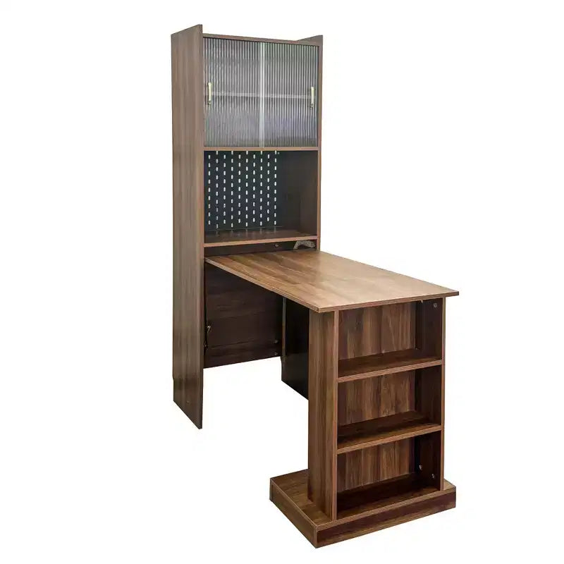 GDFStudio Sinclair moderner 36-Zoll-Holz-Klapptisch zum Lernen mit Stauraum