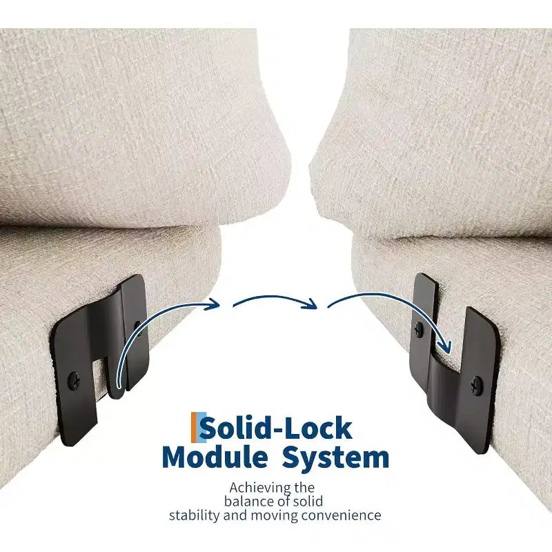 Canapé modulaire 2 places en tissu chenille, canapé nuage avec éponge haute résilience, sans accoudoirs pour petits espaces