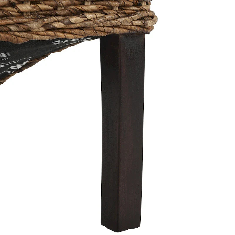 Set di 2 sedie da pranzo in vimini naturale, 19 L x 22 P x 41 H, stile boho costiero