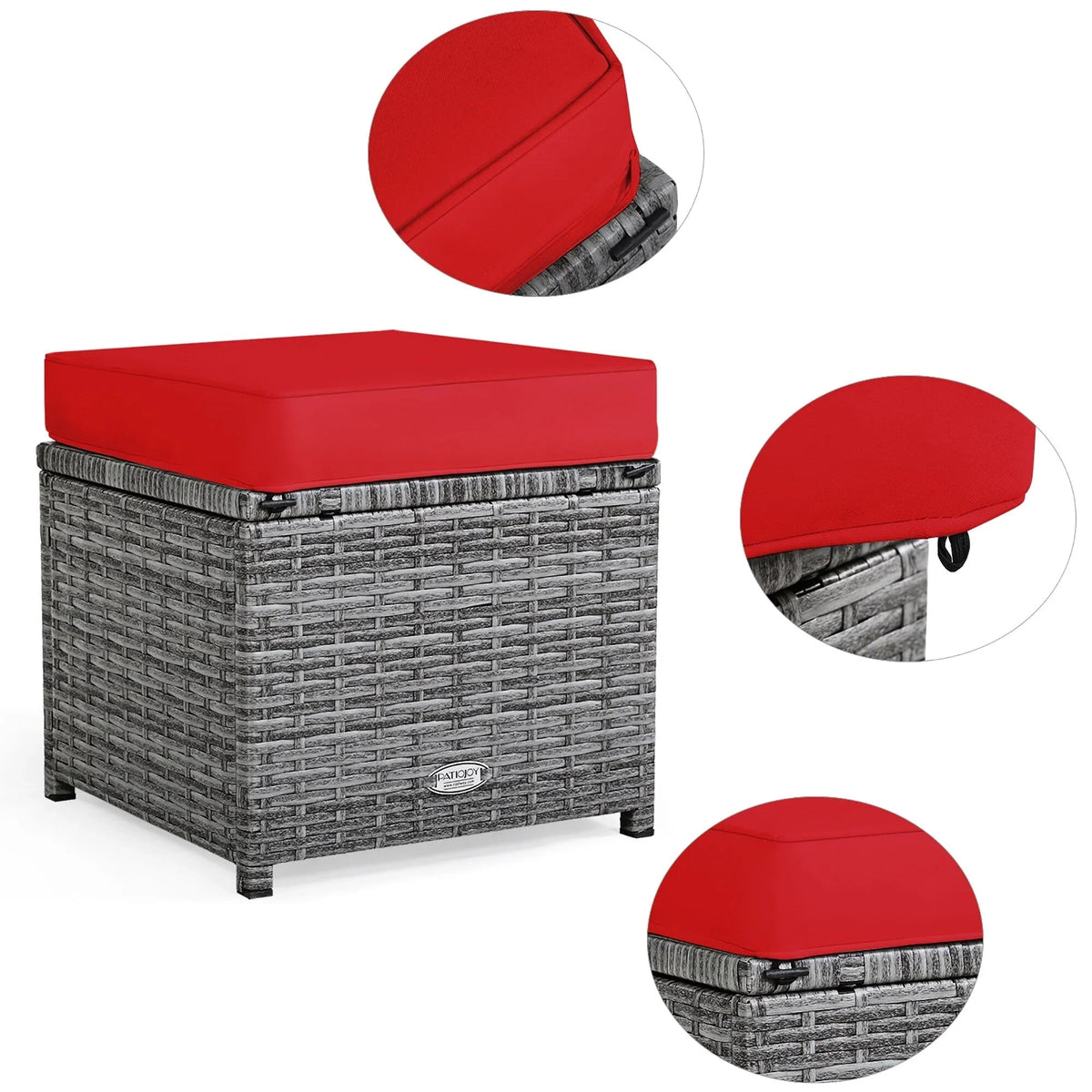 Costway 7-delige eethoek voor de patio van rotan, modulaire bank, fauteuil en voetenbank - Bekijk de details
