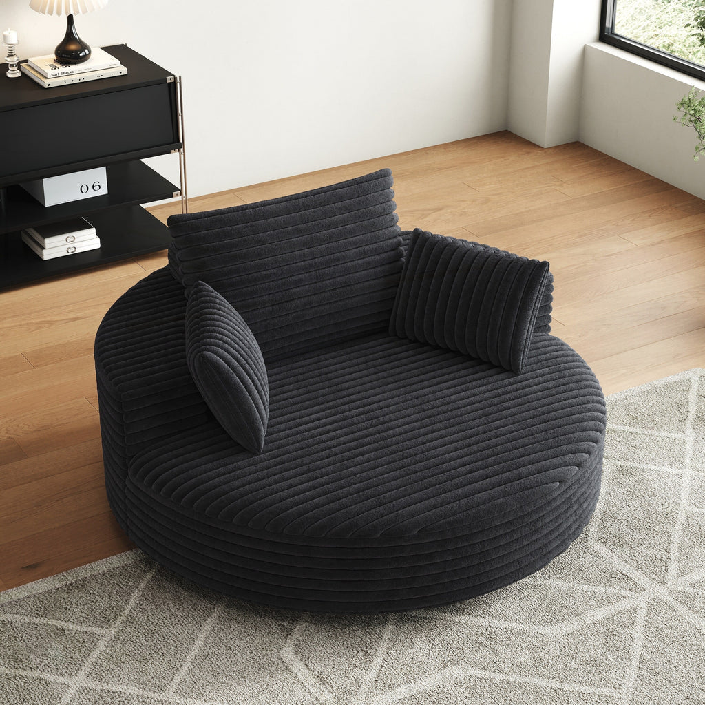 Einzelner Drehstuhl aus Cord-Chenille-Schaumstoff