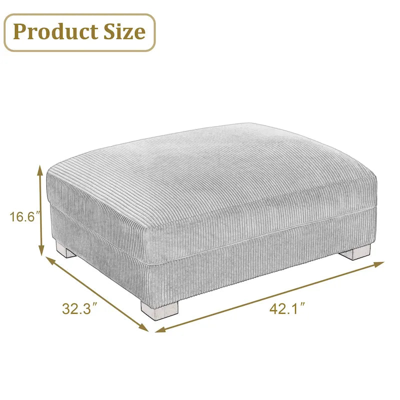 Pouf d’appoint moderne surdimensionné en tissu côtelé
