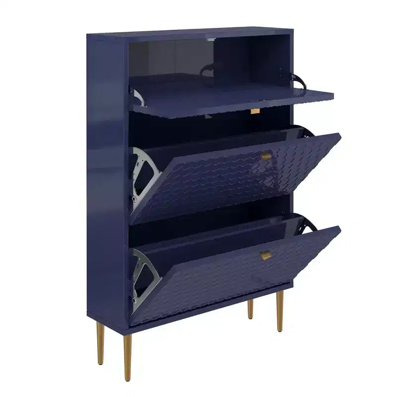 CLIHOME 24 Pair Entryway Shoe Storage Organizer Cabinet Flip Drawers Closet Shoe Rack Shelf Organizer