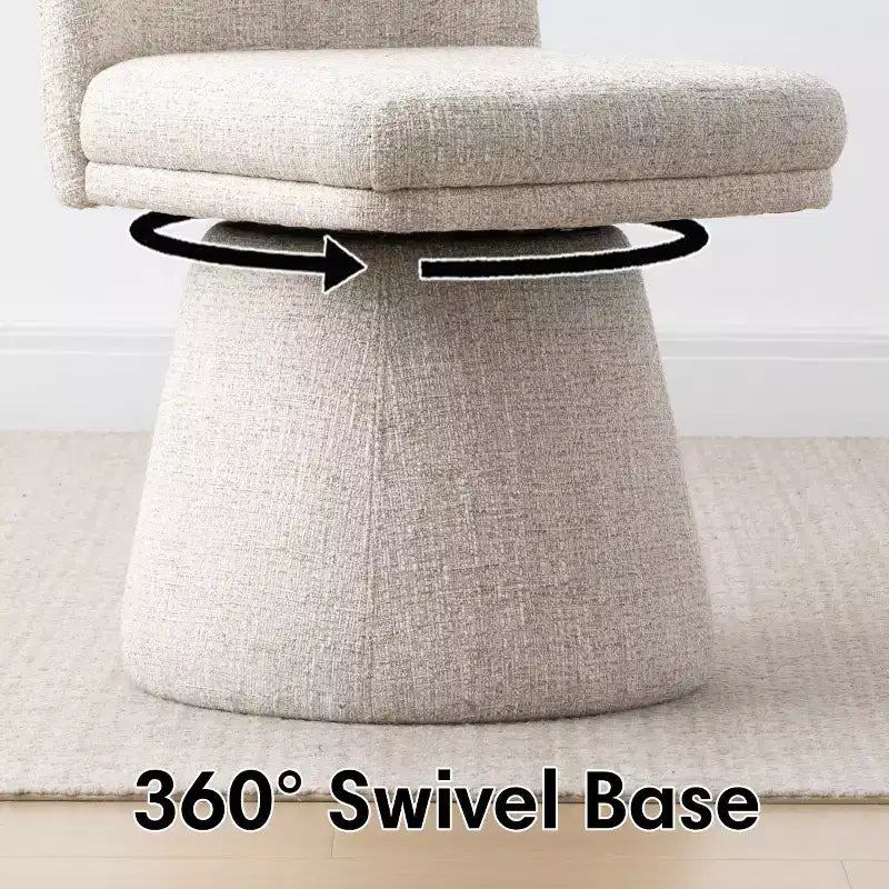 Set van 6 moderne 360° draaibare eetkamerstoelen zonder armleuningen, met voetstukachtige basis, elegante accentstoelen voor keuken, eetkamer of kantoor -Panipeachy