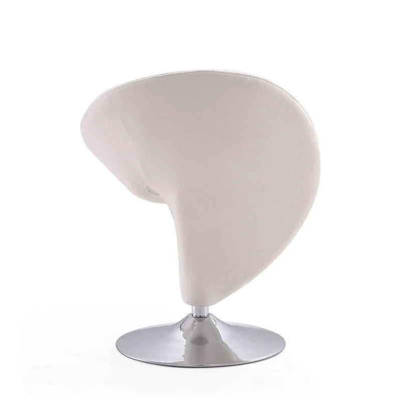 Poltrona girevole d'accento Manhattan Comfort Curl in misto lana e cromo (set da 2)