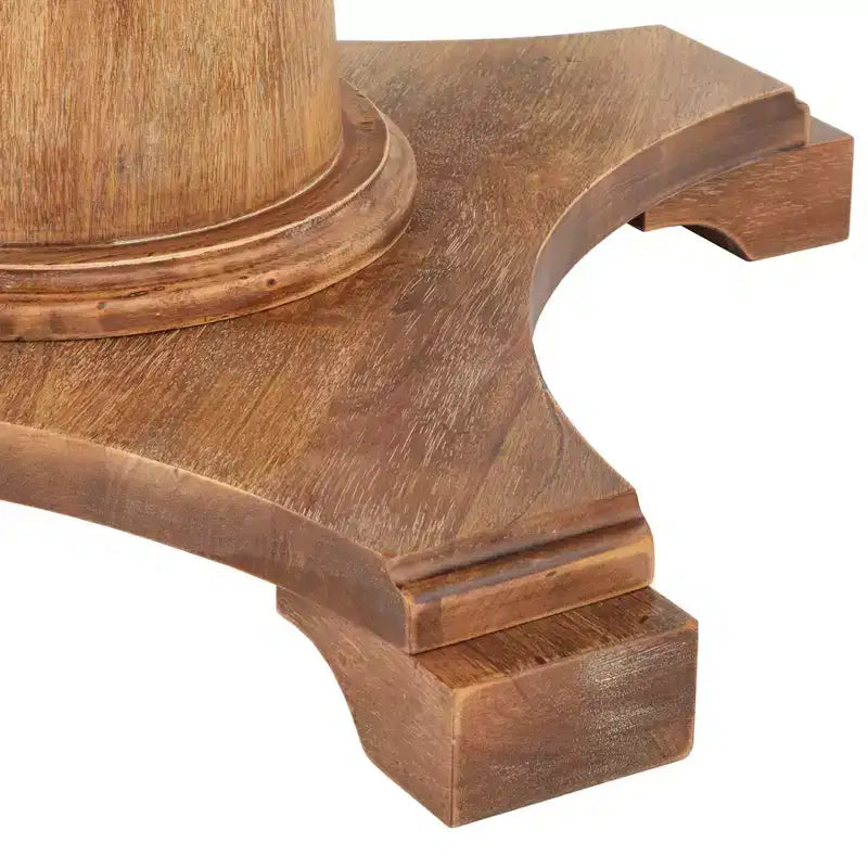 Lifestorey 4-teiliges Kerrington-Bankett-Esszimmer-Set mit Kanalsteppung, Walnuss/Creme: leinenähnlicher Stoff, Säulentisch