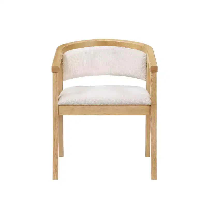 Set da pranzo moderno di metà secolo Christopher Knight Home Simon, 5 pezzi, in legno di caucciù con sedie imbottite in bouclé