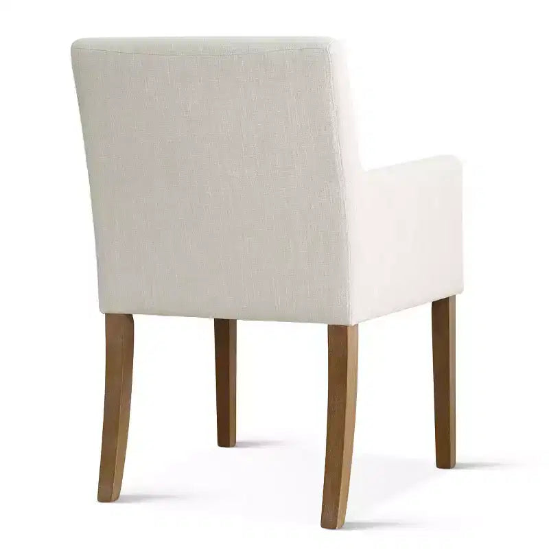 Set of 6 Upholstered Dining Chairs with Arms, Modern Linen Armchairs with Wooden Legs, Accent Chairs for Dining Room, Living Room - Panipeachy