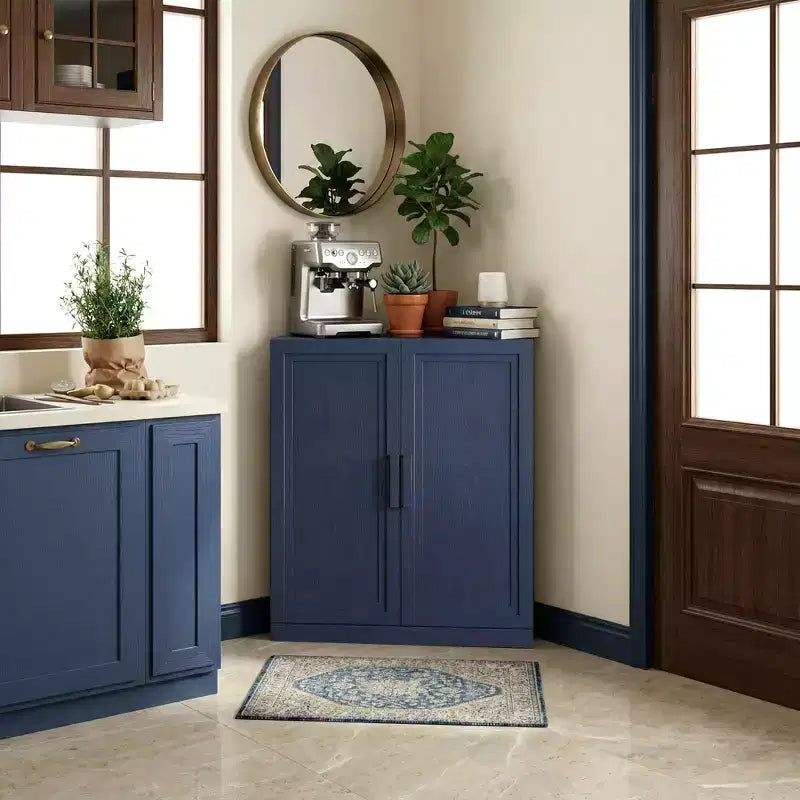 Dovelina Corner Cabinet with Adjustable Shelves Sideboard Buffet Wine Cabinet Kitchen and Dining Cabinet with Wood Doors - 31H x 31W, 36H x 31W