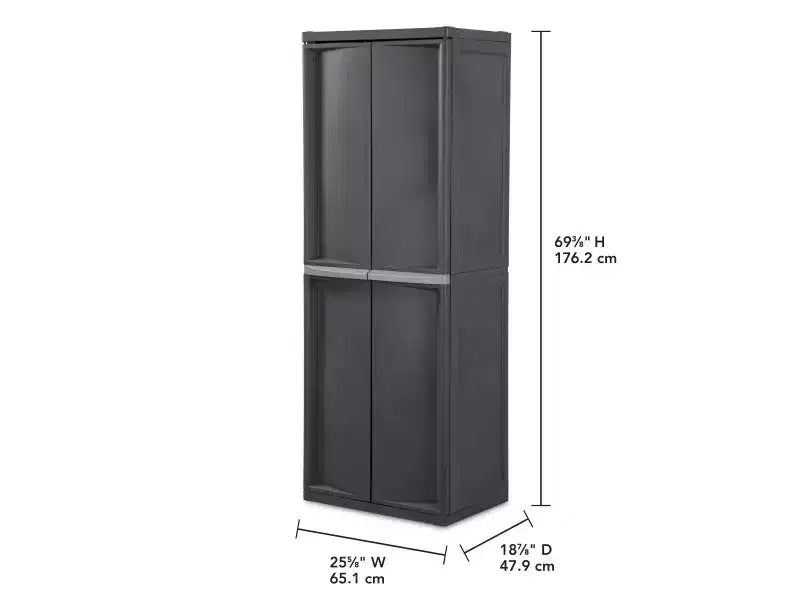 Armario organizador de almacenamiento para garaje Sterilite, paquete de 2, con 4 estantes ajustables, gris