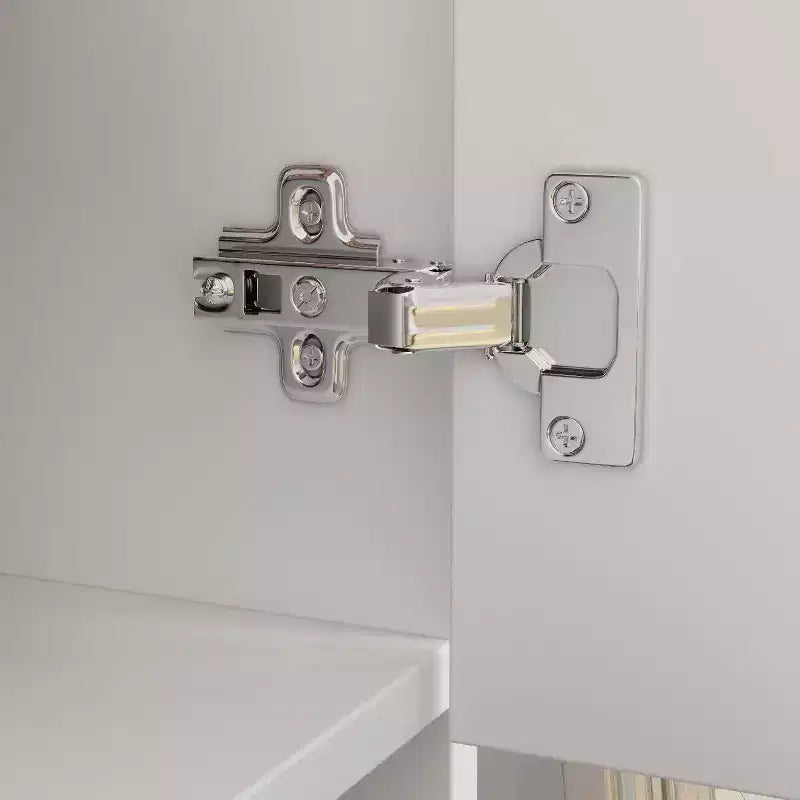 Armoire Hitow à portes miroirs avec deux tiroirs et rangement compartimenté
