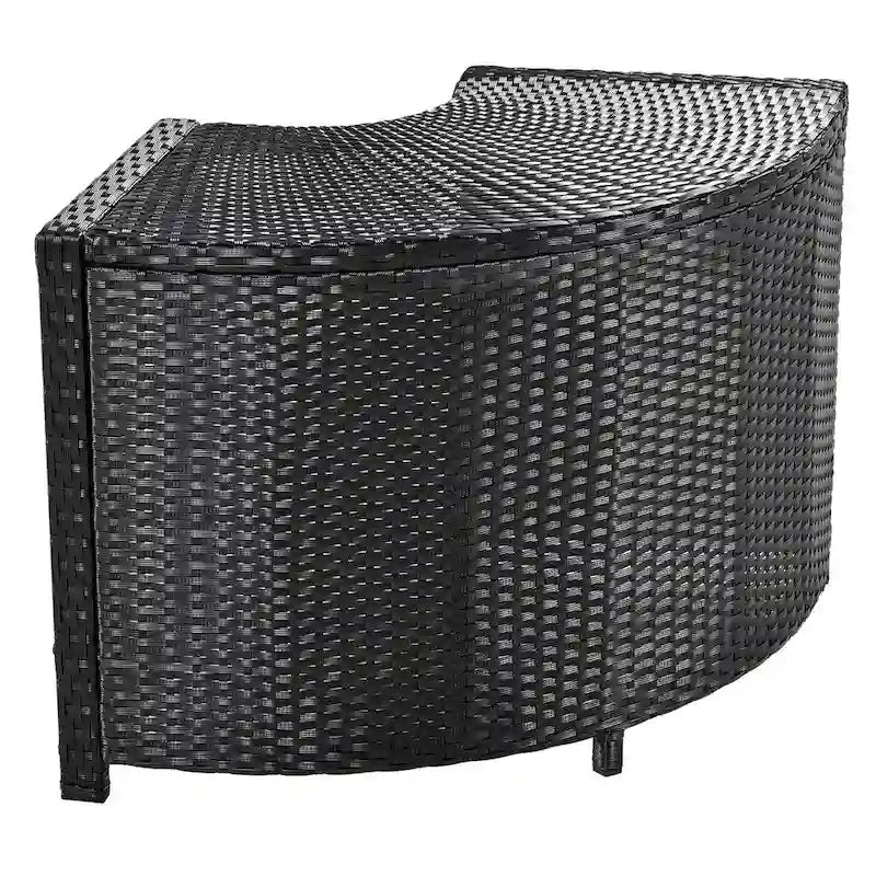 Vierkante loungeset van rotan voor buiten met spa-omlijsting en frame