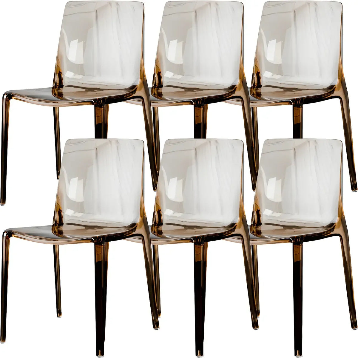 Amber Acrylic Armless Low Back Dining Chair