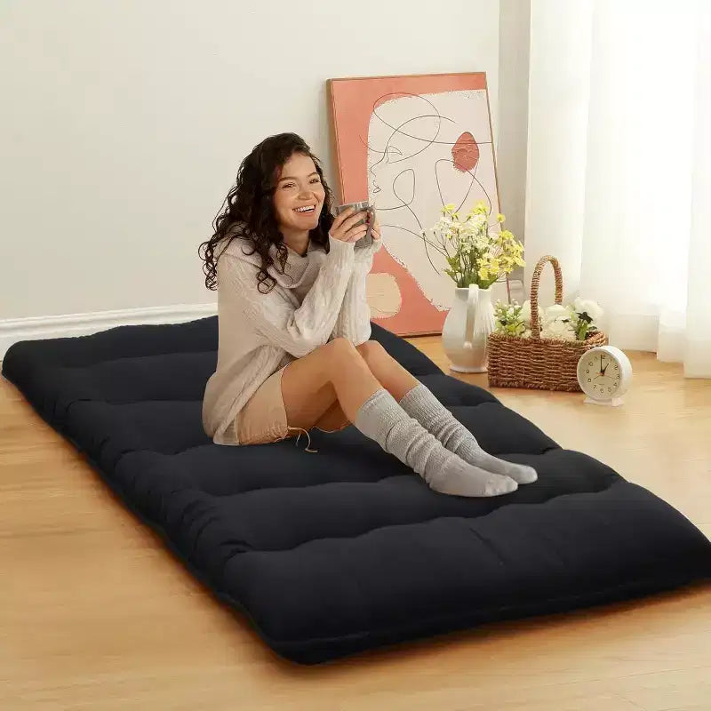 Colchón futón japonés, colchoneta plegable para dormir en el suelo, tatami para el hogar, colchón para camping
