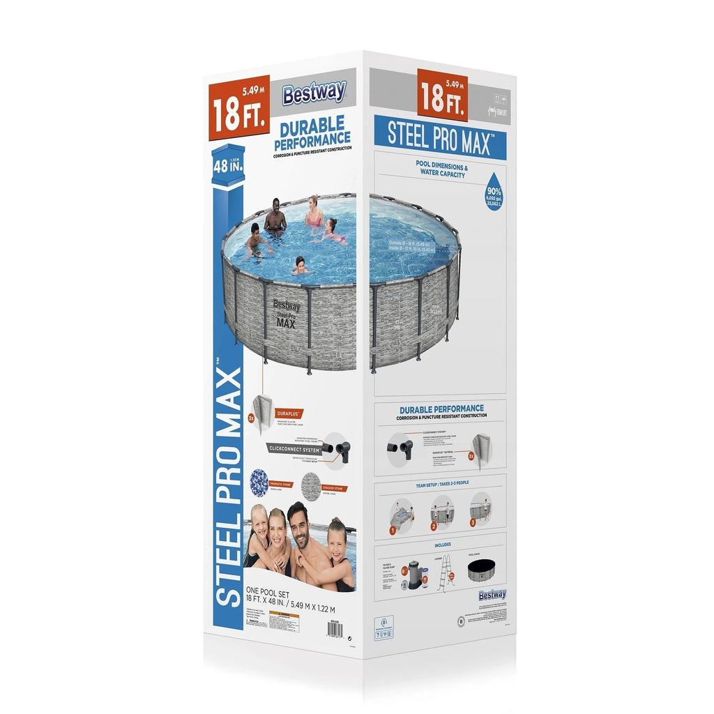 Bestway Steel Pro MAX rond bovengronds zwembad met pomp en afdekzeil