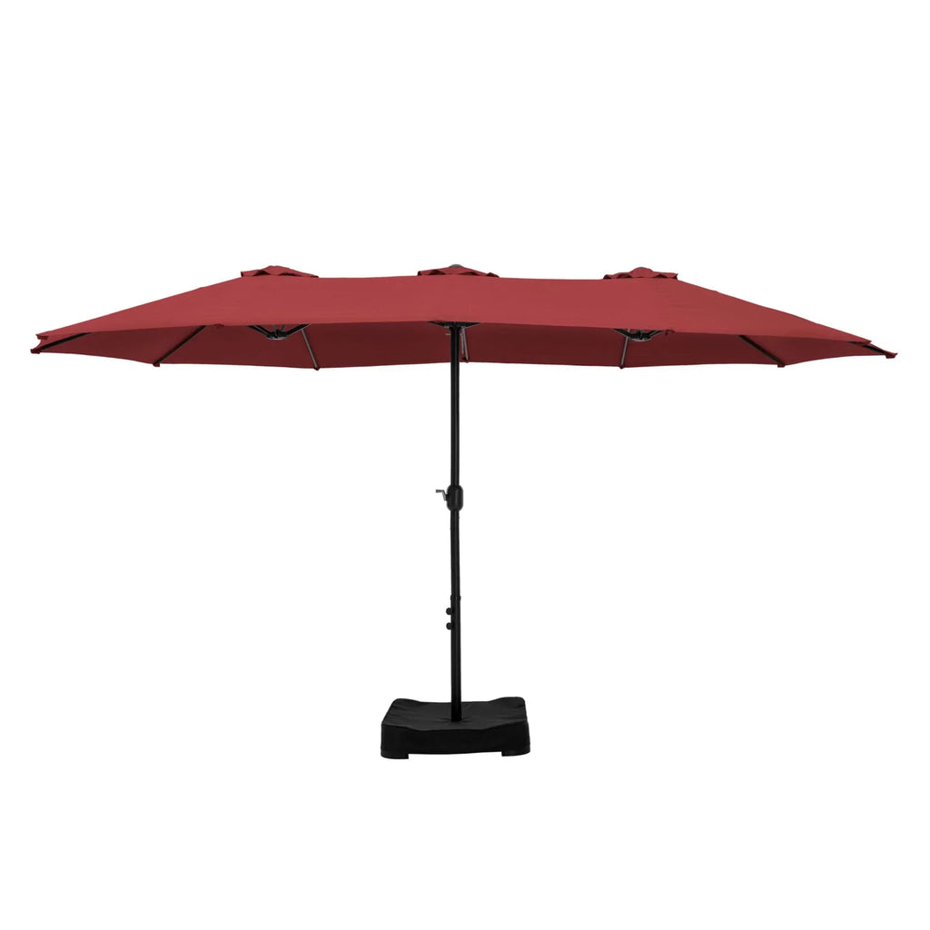 MAISON ARTS dubbele parasol voor terras, 15 ft, extra groot, tweepersoons, inclusief voet