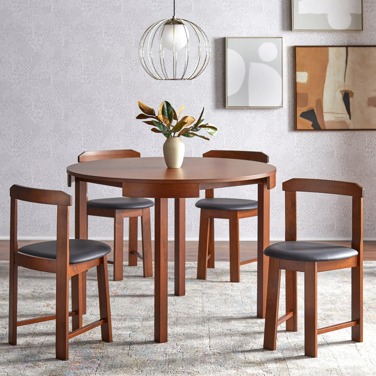 Set da pranzo compatto rotondo Harrisburg Tobey da 5 pezzi