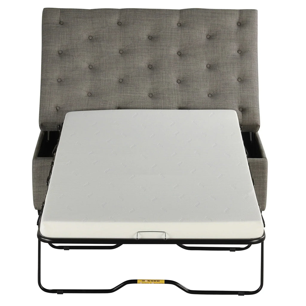 Divano letto pieghevole, pouf da 49,6 pollici con divano letto pieghevole, pouf trasformabile in letto con materasso in memory foam e design trapuntato