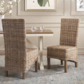 Set di 2 sedie da pranzo in vimini naturale, 19 L x 22 P x 41 H, stile boho costiero