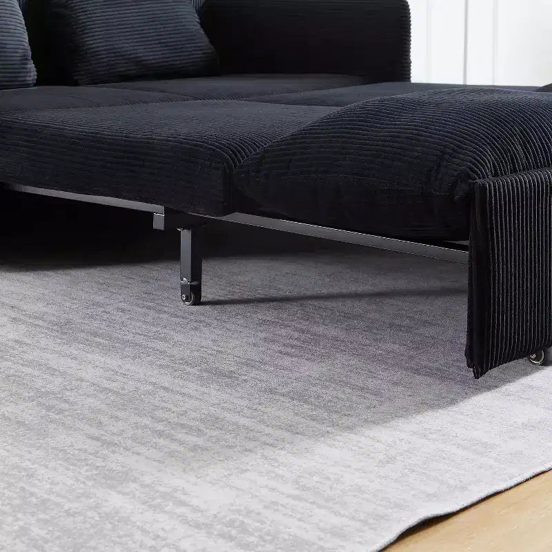 64.5 3-in-1 Convertible Corduroy Sleeper Sofa Bed with Pullout Bed